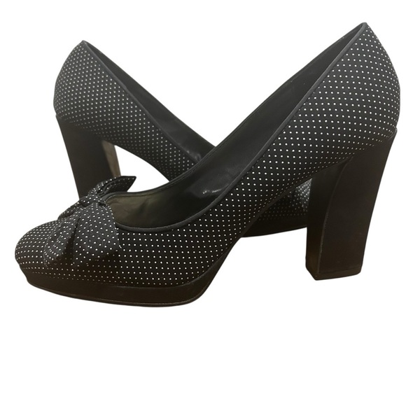 Ann Marino Black & White Polka Dot Heels Size 8.5 - Picture 2 of 6